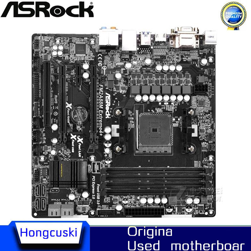 For ASRock FM2A88M Extreme4+ Original Used Desktop Motherboard A88X Socket FM2+/FM2 DDR3 SATA3 USB3.