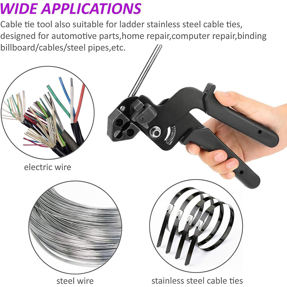 Stainless Steel Zip Ties Cutter,Zip Tie Tension Tool,Metal Zip Ties Gun for Stainless Steel Cable Ti