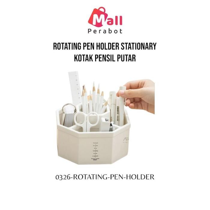 

Mall Perabot Tempat Penyimpanan Serbaguna Box Alat Tulis & Makeup Putar Rotating Stationery 5 Sekat