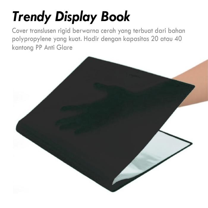 

(1 Pcs) Map Plastik BANTEX 3395 Clear Holder Folio F4 FC isi 40 PP Pocket Display Book Cover Yang