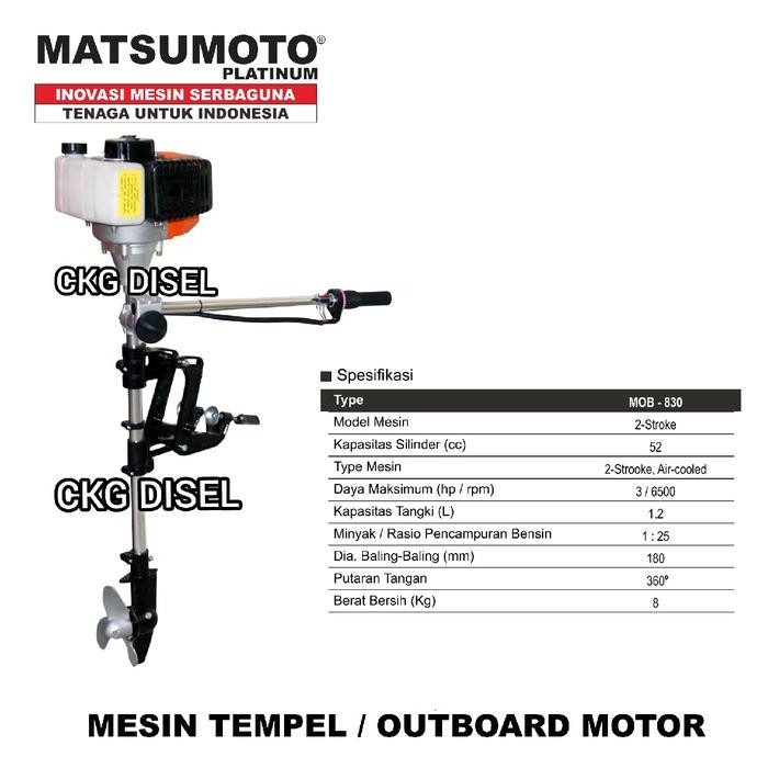 MESIN TEMPEL MATSUMOTO OUTBOARD 3 HP