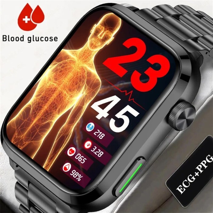 Non-invasive Blood Sugar Health Smartwatch for men ECG+PPG