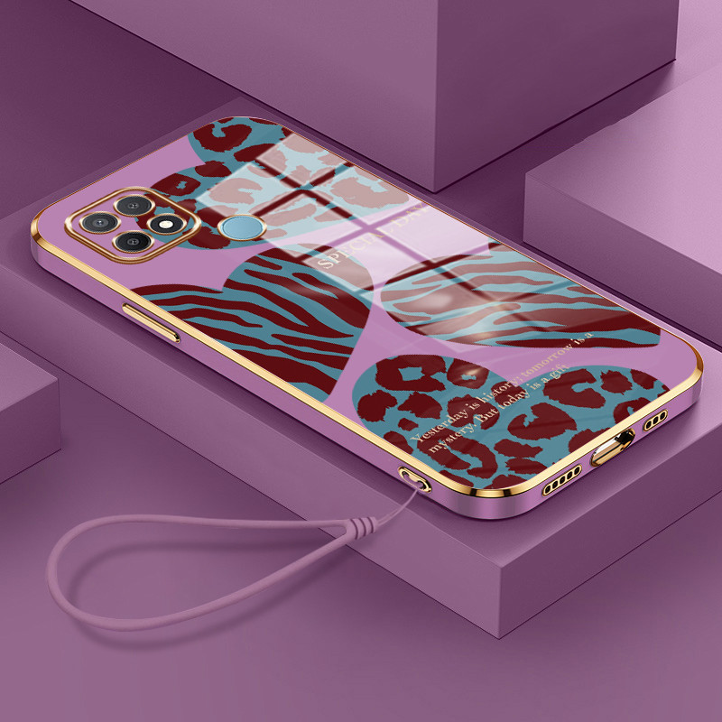 Casing Hp Untuk OPPO A15 A15s A35 Case Casing HP cinta macan tutul Softcase berlapis sisi baru Kesin