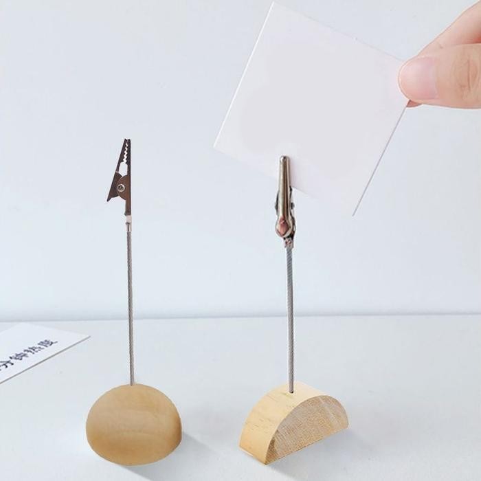 

Toso - 10Pcs Tatakan Holder Foto Price Tag Kayu Tiang Nomor Meja Standing Food Tag Table Number