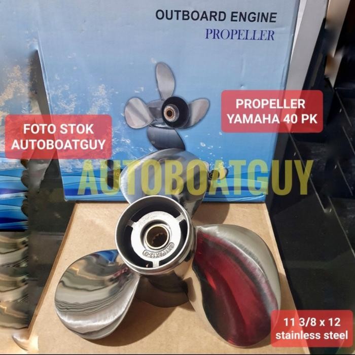 PROPELLER YAMAHA 40 PK STAINLESS STEEL/ BALING KIPAS MESIN TEMPEL TERLARIS