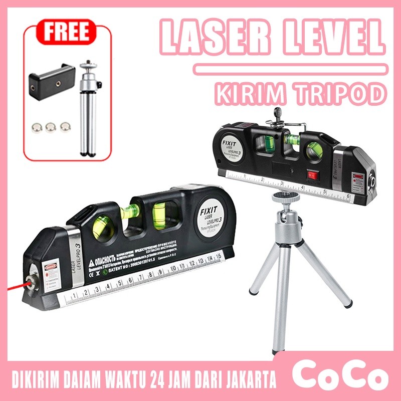 Fixit Level Penggaris Laser Waterpass Meteran Laser Meteran Laser Alat Pengukur Kemiringan Waterpass