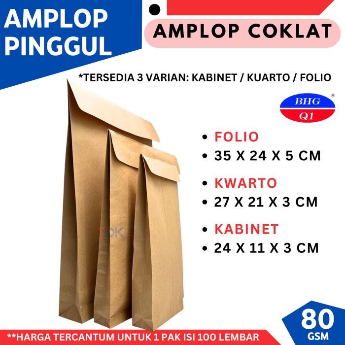 

Aman - Amplop Coklat Kabinet Pinggul 11X24Cm Isi 100Lbr