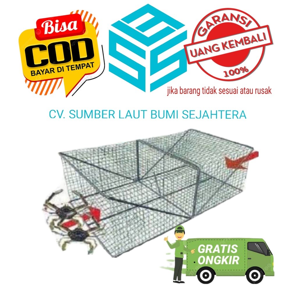 TREA PERANGKAP JARING BUBU KEPITING BAKAU UKURAN JUMBO 60X40X22 SANGAT COCOK UNTUK KEPITING BESAR