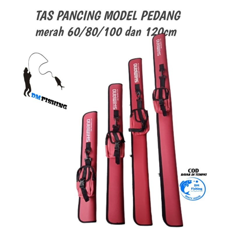 TREA Tas Pancing Hardcase Fiber Anti Air D600 Polyester Warna Merah Cabe Shimno 60/80/100/120CM