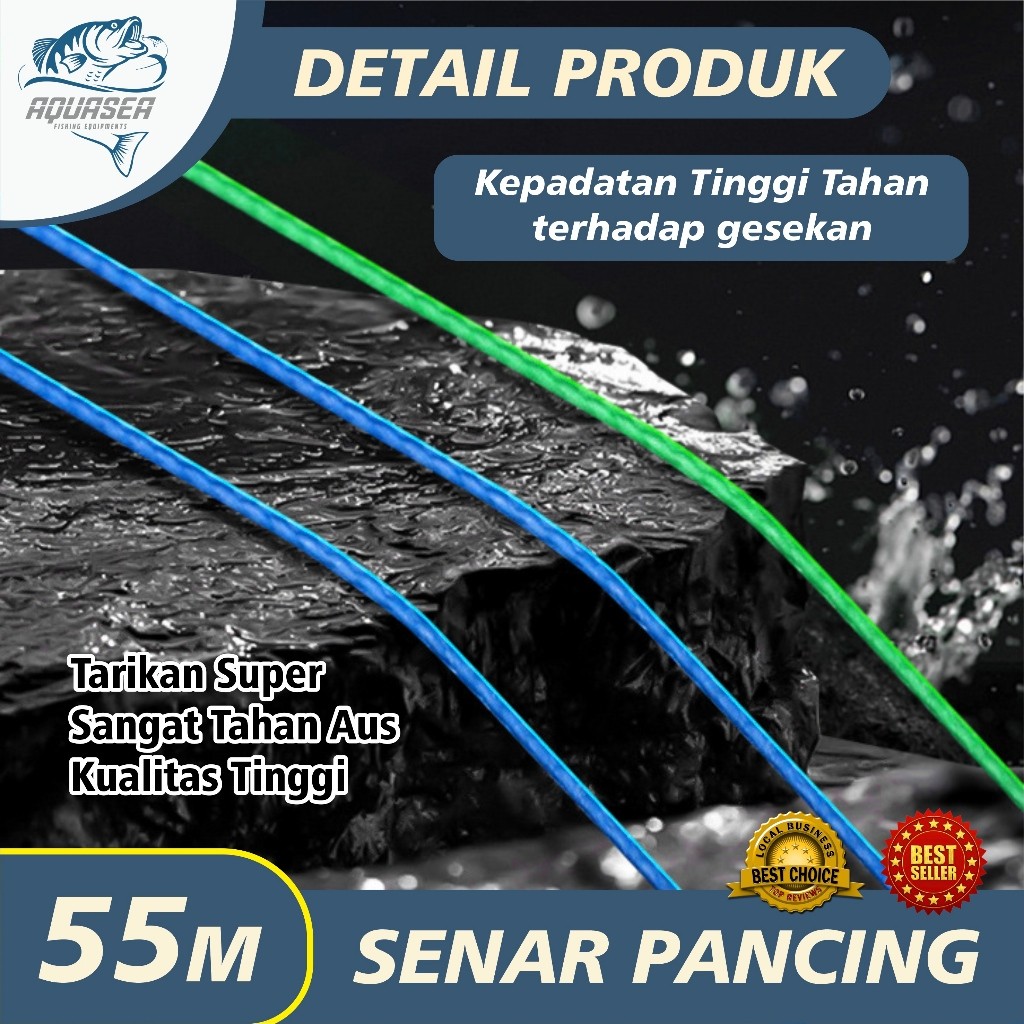 ID AQUASEA - SENAR PANCING PE X4 PIRANHA 55M JEPANG SENAR PANCING P6 SUPER KUAT & TAHAN BAHAN PE