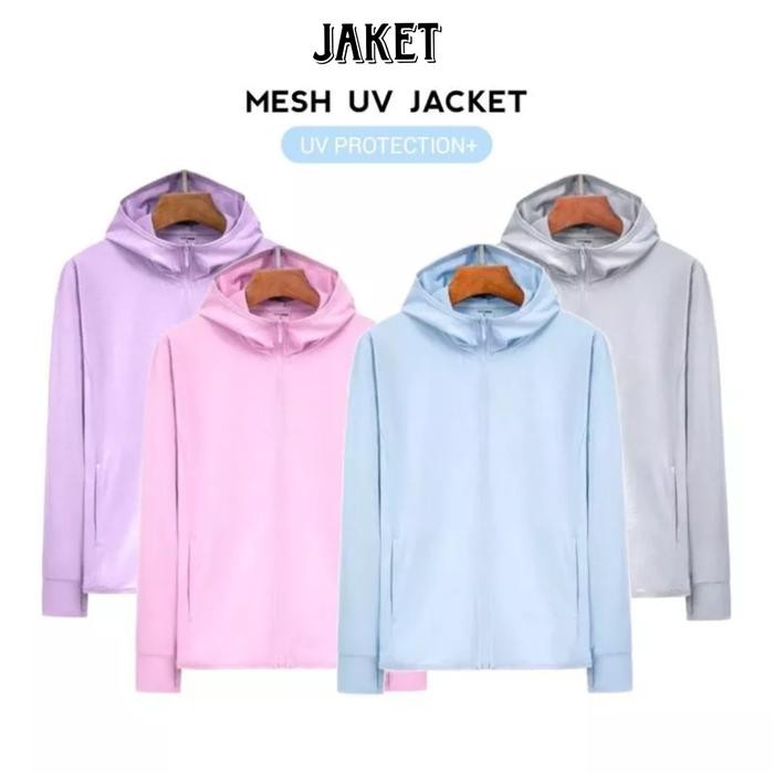 WOMEN AIRism Jaket UV Mesh Dryfit Unisex Jaket Olahraga Mesh Hoodie