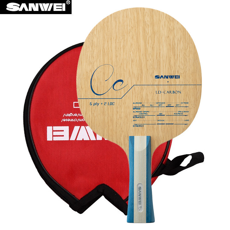 Original Sanwei Cc Carbon Table Tennis Blade Racket Offensive Type Ping Pong Bat Paddle