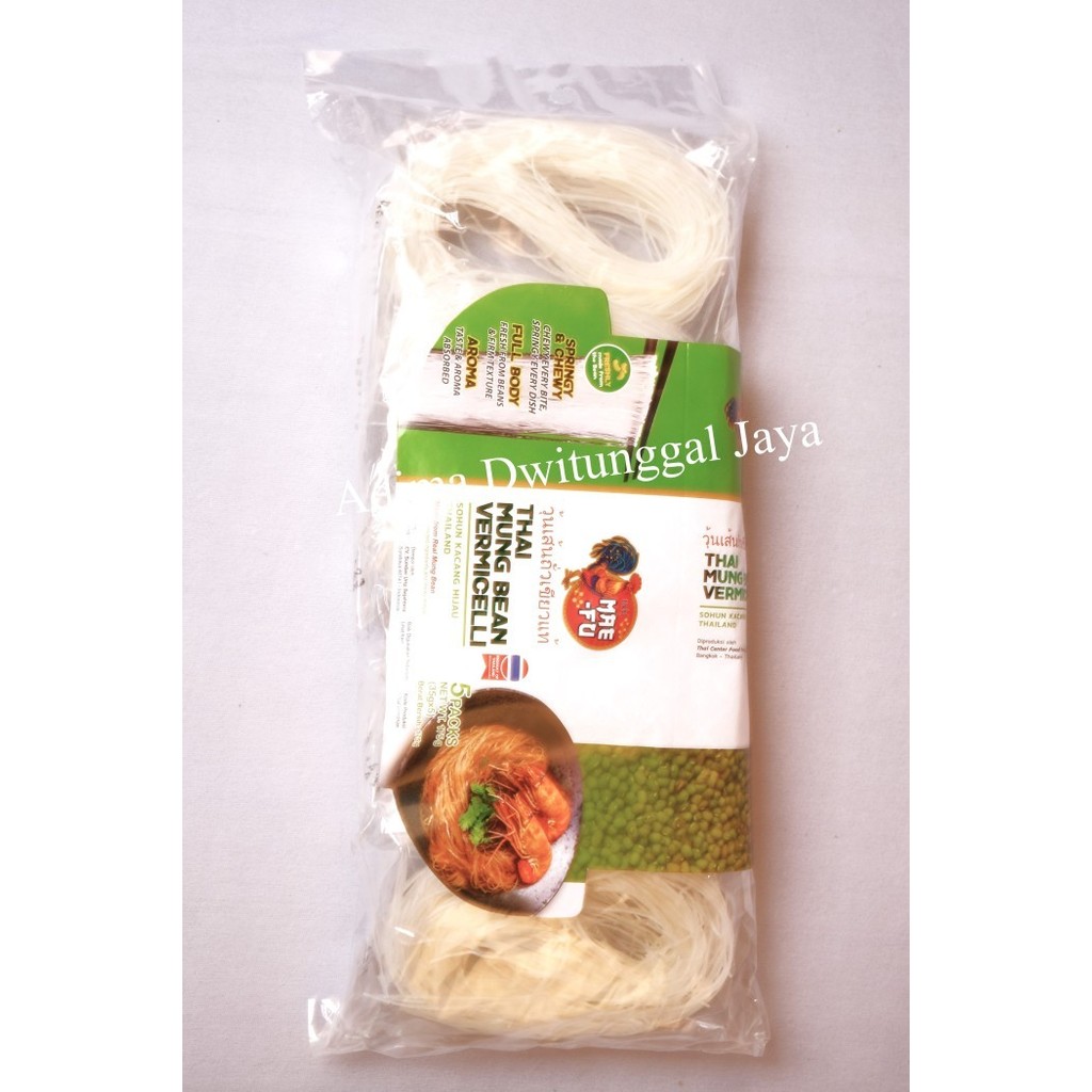 

Ready JT MAEFU Thai Mung Bean Vermicelli/Sohun Kacang Hijau Thailand 175gr