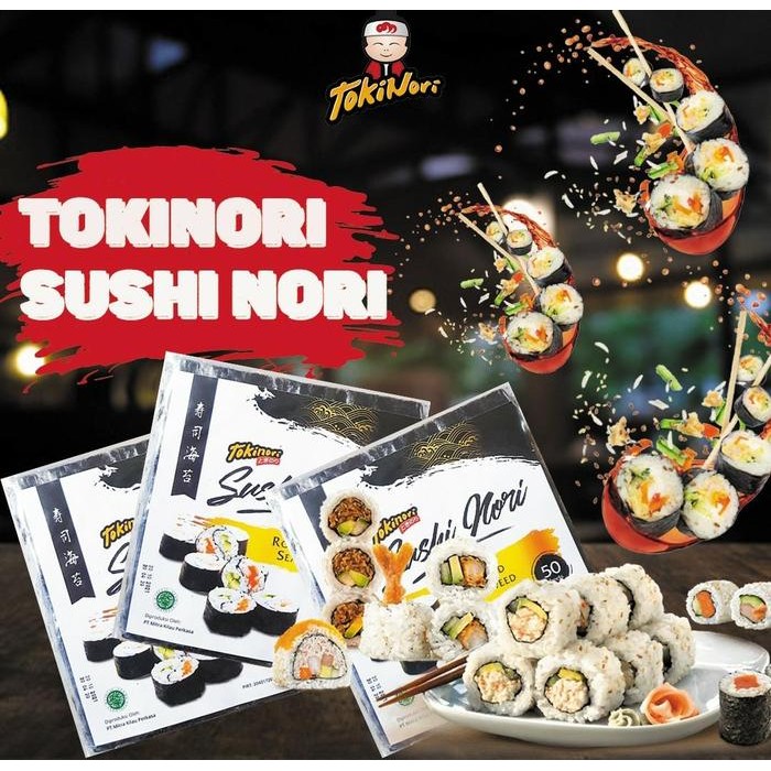 

SALE !!! SUSHI NORI 50 LEMBAR HALAL RUMPUT LAUT PANGGANG ROASTED SEAWEED 21X19 READYY