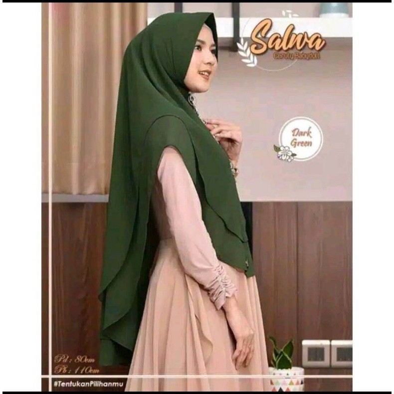 Hijab Khimar 2 layer kekinian / jilbab Khimar Salwa instan 2 layer modis JD7
