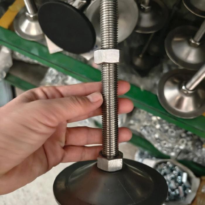kaki meja m12 x 250 stainless 304 m12/ foot adjuster stainless m12x250 / adjuster m12x250 stainless