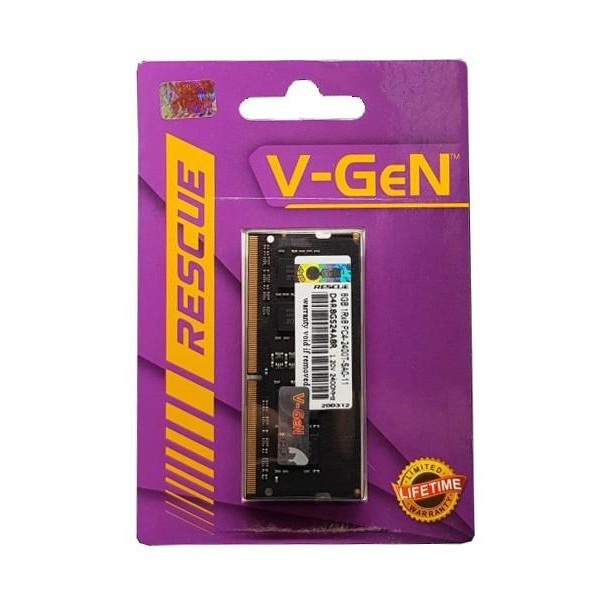 Terbaru RAM DDR4 SODimm V-GeN RESCUE/PLATINUM 8GB PC19200/2400Mhz (Memory Laptop VGEN)