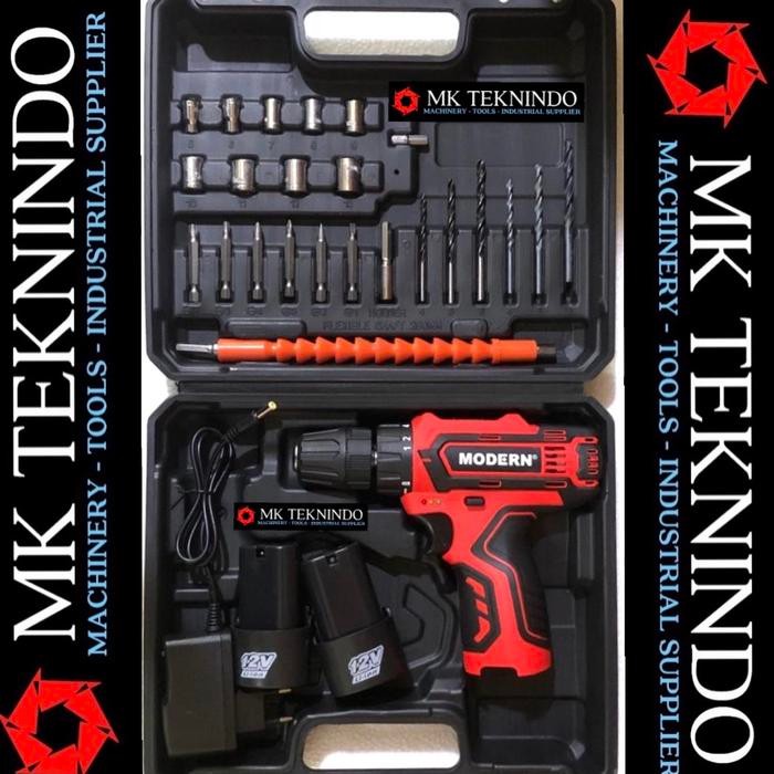 Modern Bor Cordless Cas Baterai M13 Set 10 mm Besi Kayu Obeng M 13