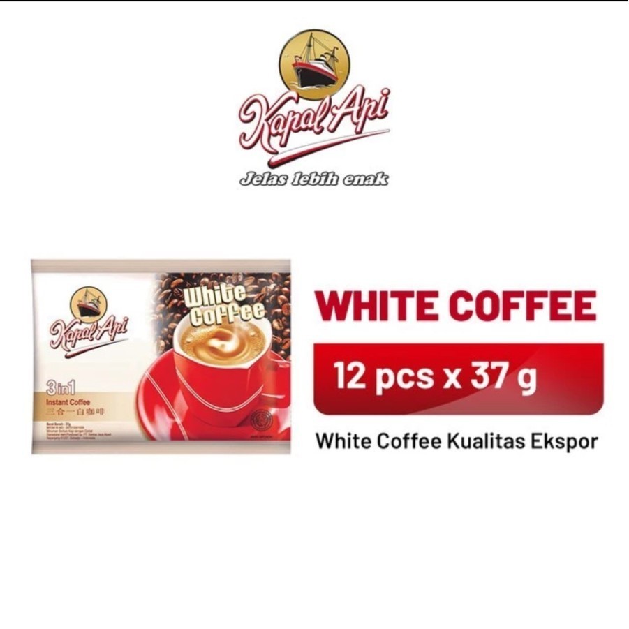 

PROMO Kapal API White Coffee 3in1 12 Sachet