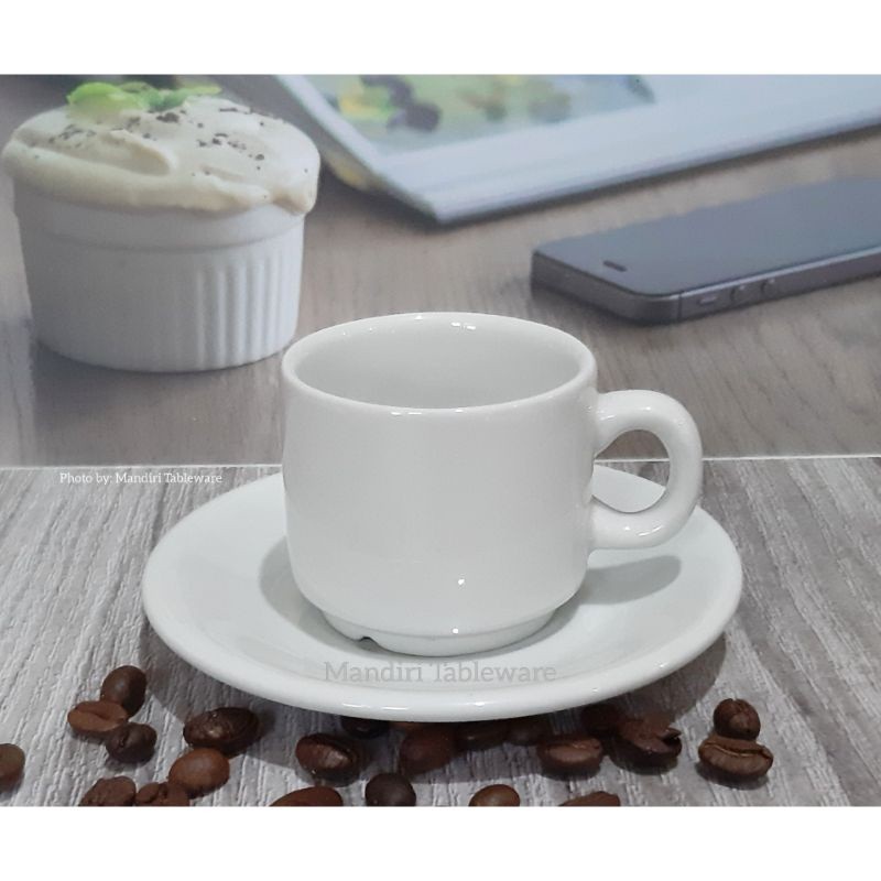 6 Cangkir Keramik Mini Khusus KOPI ESPRESSO 100 ml Tebal Best Quality