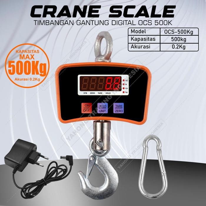 Timbangan Gantung Digital Timbangan Barang Digital 500kg 0.2kg