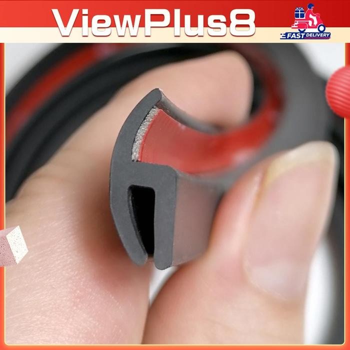 Rds - Seal Strip Karet U Shape 2M Untuk Kaca Depan Mobil - Pelindung Lis Karet Universal