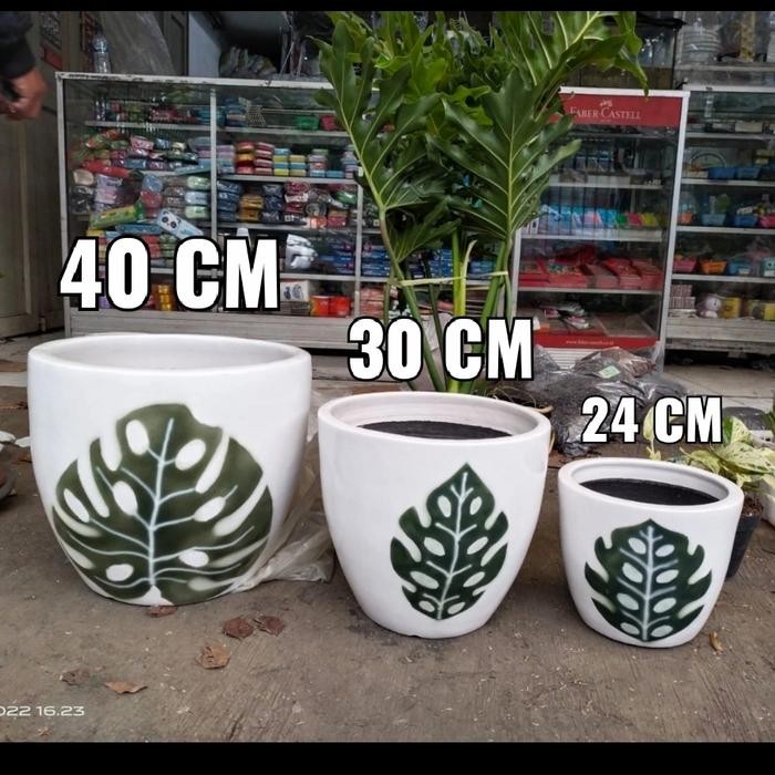 pot lukis gerabah jumbo, pot monstera, pot tanah liat Kode 1302