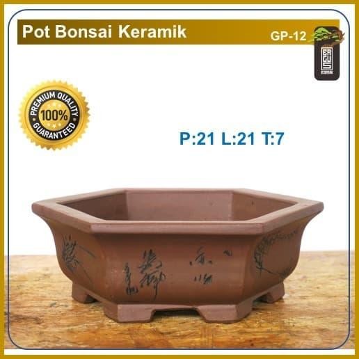 POT BONSAI KERAMIK _segi enam ceper (@Bonsai Bagus) Kode 61