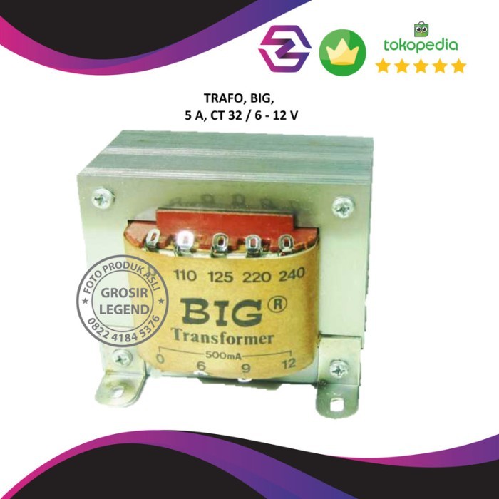 TRAFO TRAVO 5A AMPERE 32V CT BIG MURNI TEMBAGA