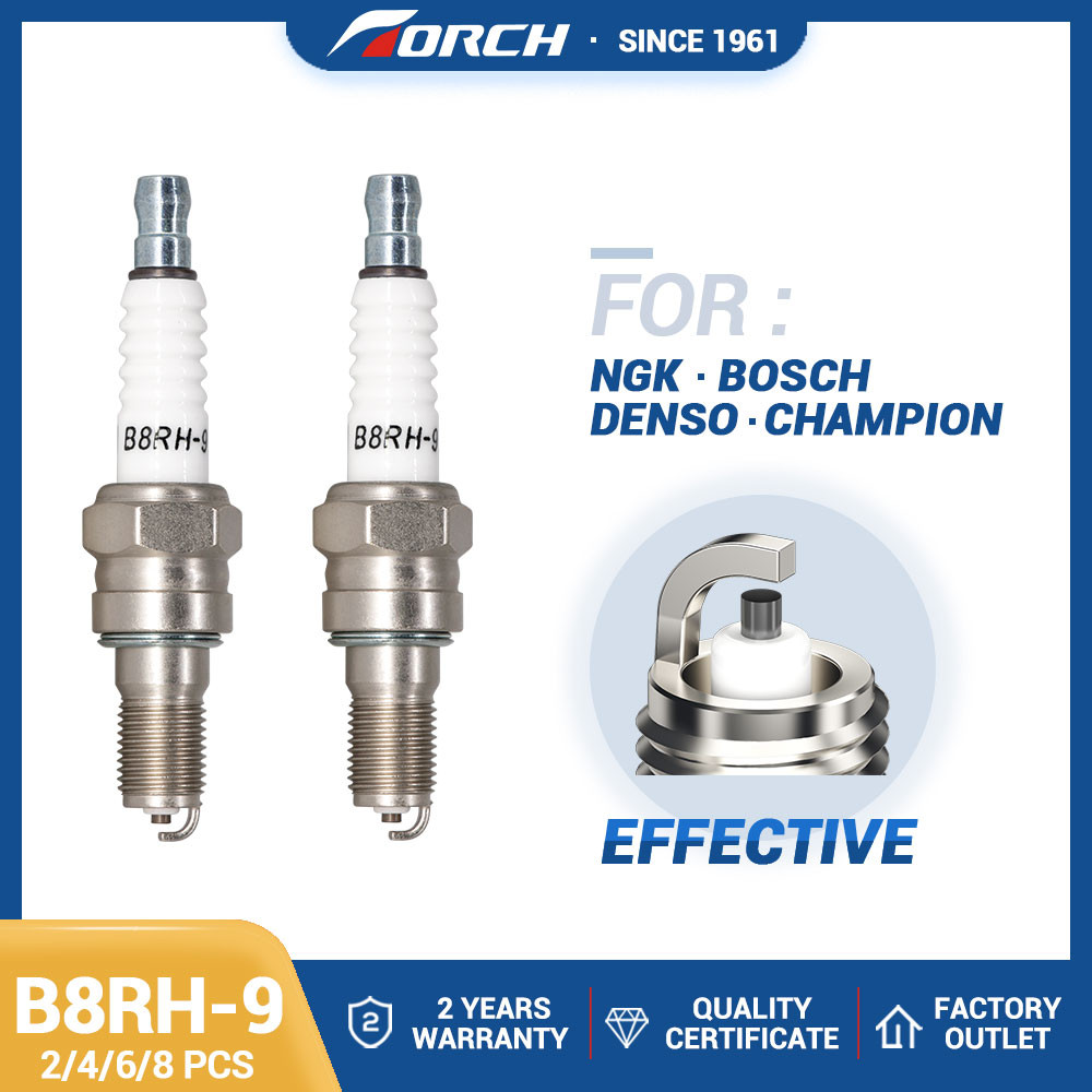 2-8PCS Screw Terminal Ordinary Spark Plugs TORCH B8RH-9 Replace for Candles CR8EH-9(5666) HONDA 9805