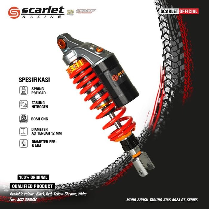 Scarlet Racing - Mono Shock Shockbreaker Tabung Atas 8923 GT Series Motor Mio & Vario