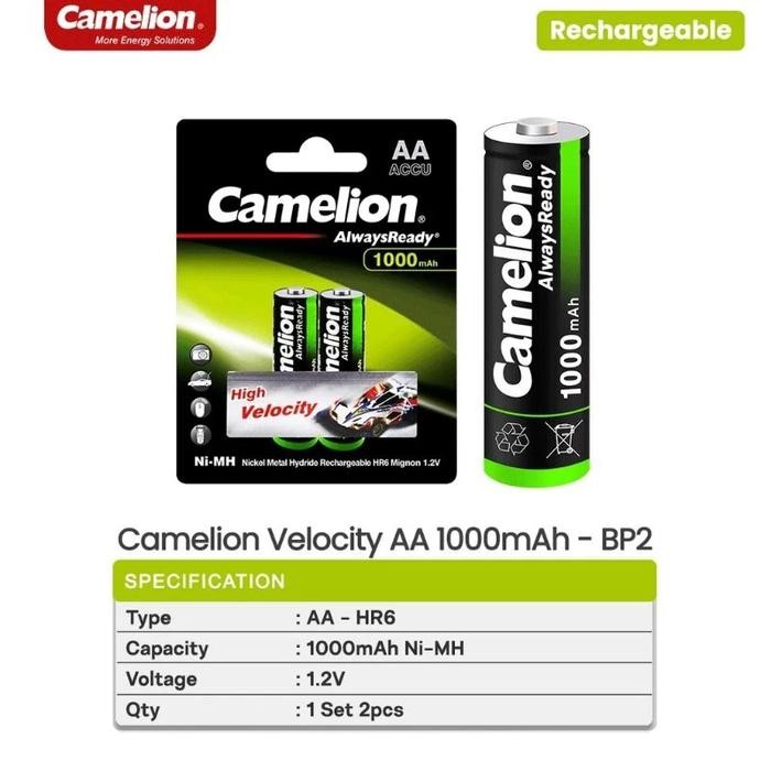 BATERAI CAMELION VELOCITY AA 1000MAH BP2