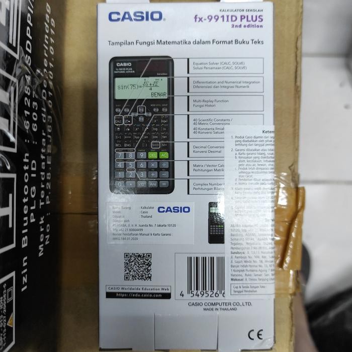 

Casio Calculator Scientific Fx 991 Id Plus 2Nd Edition