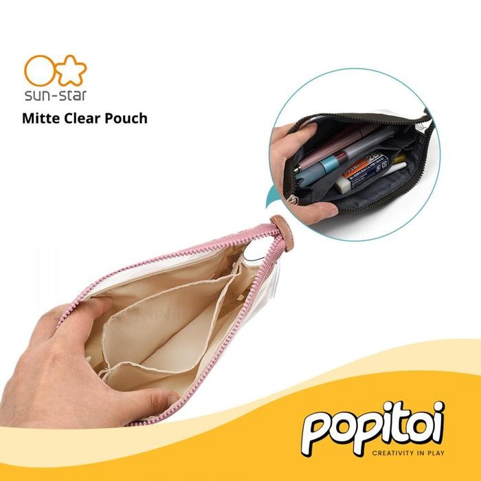 

SUN-STAR MITTE CLEAR POUCH PEN CASE KOTAK TEMPAT PENSIL PLASTIK RESLITING