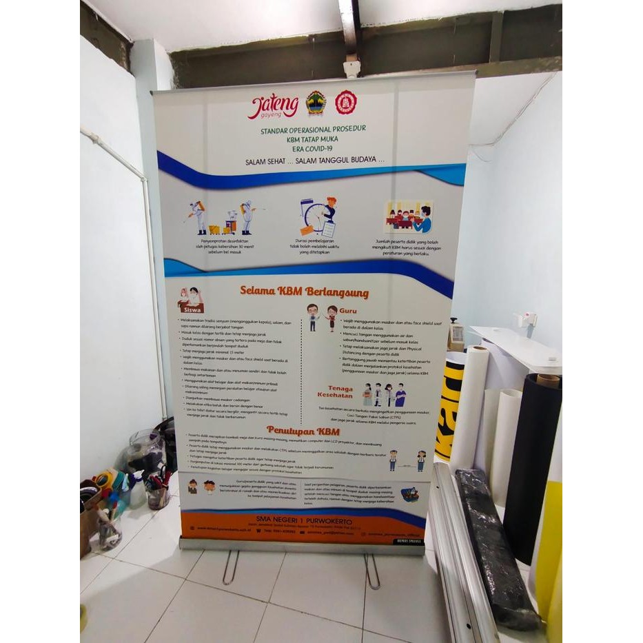 

Roll Up Banner 120 X 200 Kaki Stainless Plus Printing Terlaris