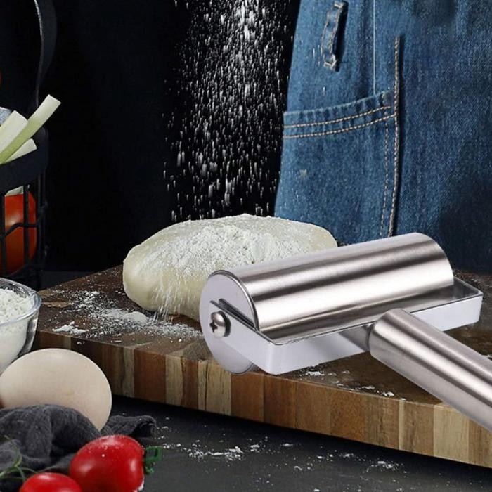Rolling Pin Adonan Kue Roller Adonan Stainless Penggiling Adonan Anti Lengket Stik Penggilas Adonan