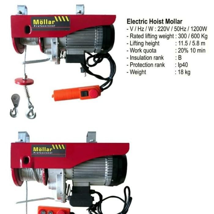 Mollar Mini Electric Hoist Katrol Elektrik Listrik 600kg