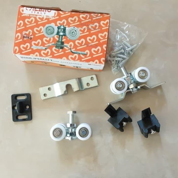 Roda Pintu Geser Sliding Door Dorong Roda Atas Nilon + Stopper Milano