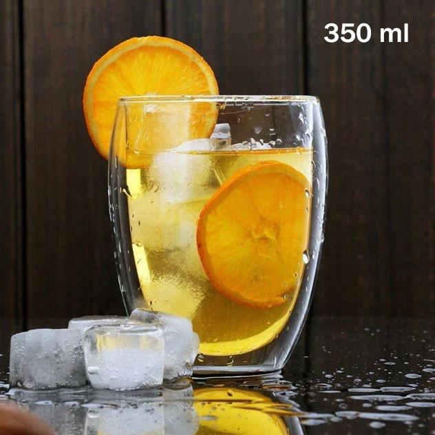 Perlengkapan One Two Cups Gelas Kaca Aesthetic Tahan Panas Double Wall Glass - PLY1704 Gelas & Teko