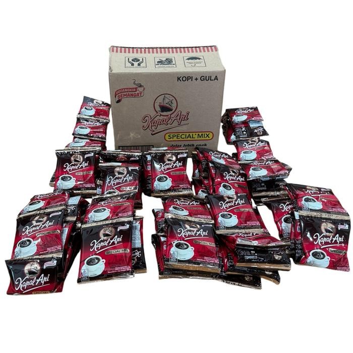 

TUBS Kopi Kapal Api Special Mix dengan Gula Pas 12 Renceng/Dus - Coffee Hitam Instan Bubuk