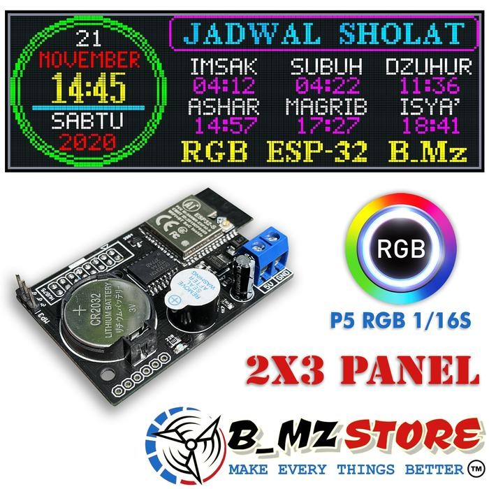Kontroller - Controller JWS - Jam Sholat Wifi 2x3 - 6 Panel P5 RGB Mp3
