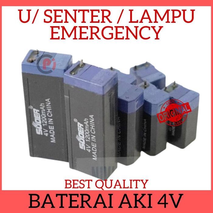 Baterai Aki Kering 4V 4 Volt Untuk Lampu Emergency Raket Nyamuk Dll