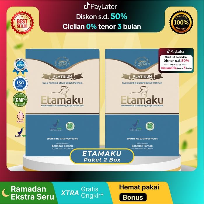 

BARANG TERLARIS Etamaku Susu Kambing Bubuk Etawa Murni Sudah BPOM Dan HALAL - Paket 250 gram