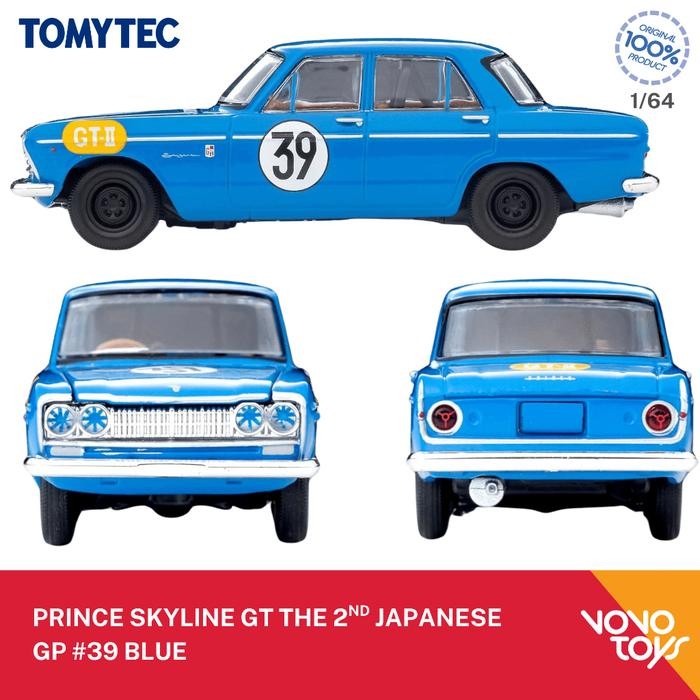 SALE  TOMICA LIMITED VINTAGE TLV-213A PRINCE SKYLINE GT THE 2ND JAPANESE GP #39 BLUE READYY
