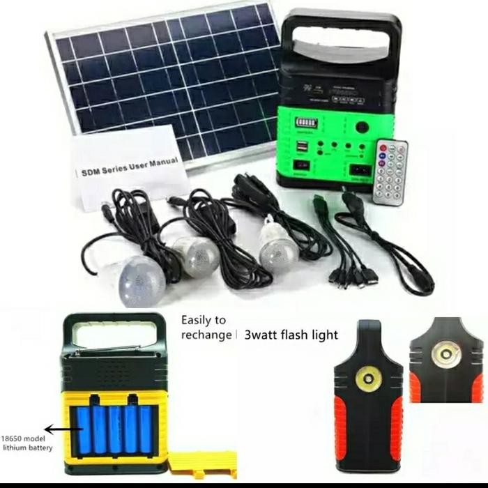 PREMIUM Portable Solar Generator Home Lighting & Charging Sistem Tenaga Surya