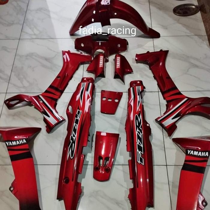 Cover Body Yamaha Fizr Fullset Halus Merah Maroon