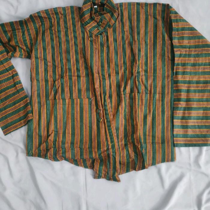 New Surjan Lurik Pria // Baju Khas Adat Jogja // Baju Tradisional Adat Jawa Motif Lurik Khas Jawa