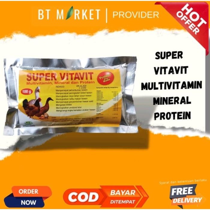 SUPER VITAVIT 10 CAPSUL SERBUK 10GR RAID ALL VITAMIN SUPLEMEN AYAM BEBEK BURUNG