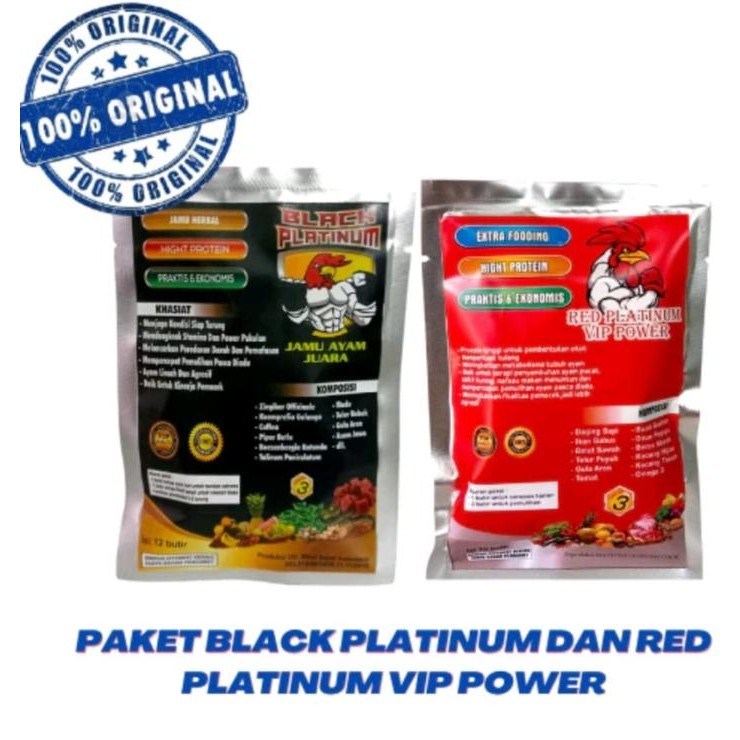 KAMLANG SACHET BLACK PLATINUM AYAM RED PLATINUM JAMU 1 SET RED BLACK HEWAN