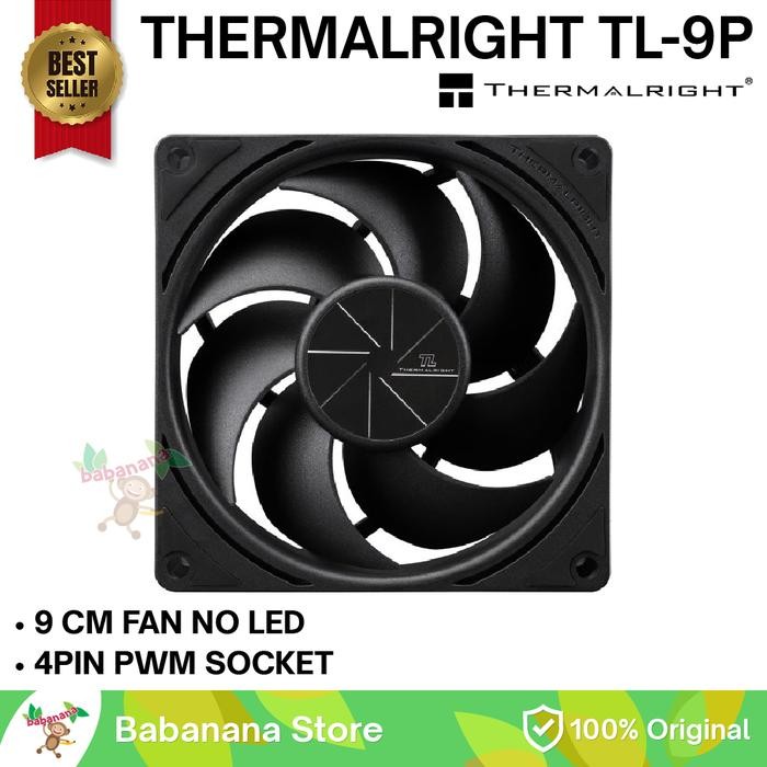 THERMALRIGHT TL-9P FAN 9CM PWM 4PIN BLACK COOLER PC CASING KIPAS 9 CM TL-P9